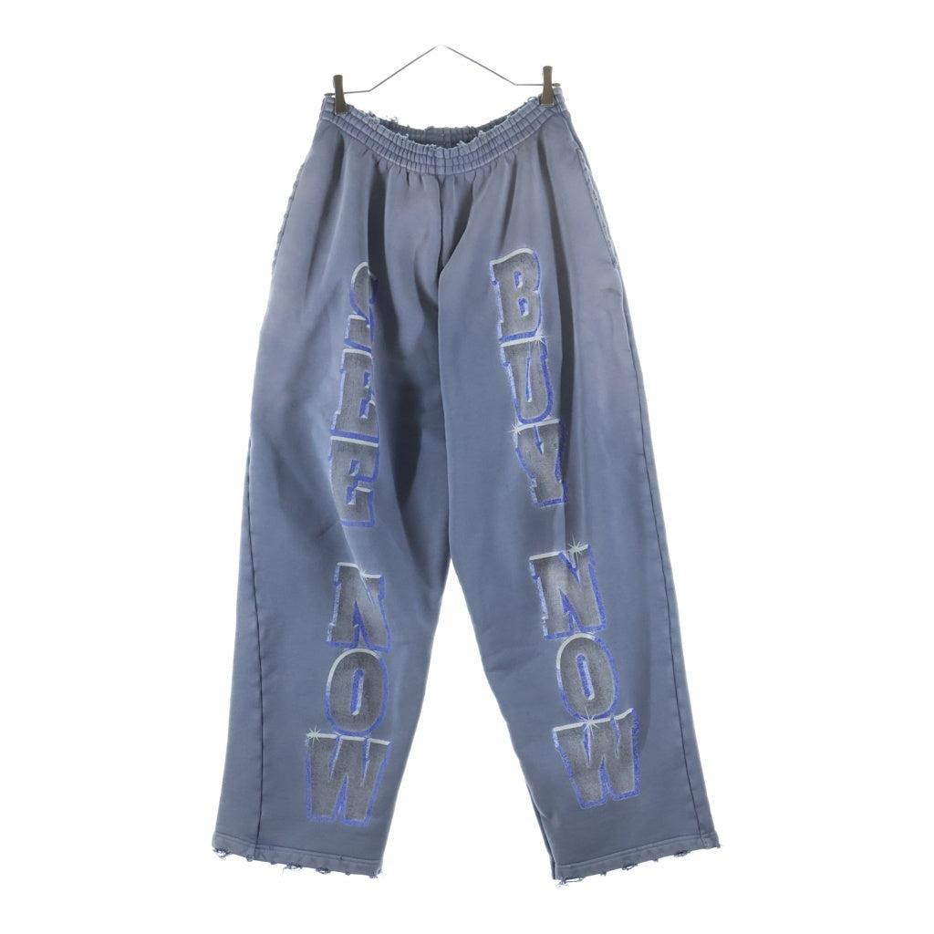 BALENCIAGA(バレンシアガ) SEE NOW BUY Baggy Sweatpants ロゴプリント バギースウェットパンツ ネイビー 787357 TQVF2
