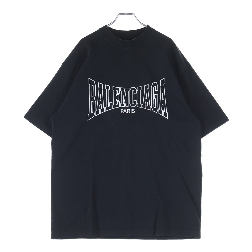 BALENCIAGA(バレンシアガ) Boxing Medium Fit T-shirt フロントボクシングロゴプリント 半袖Tシャツ カットソー ブラック 739784 TRVH5