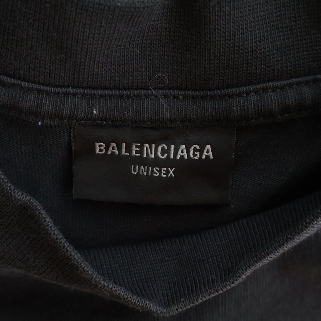 BALENCIAGA(バレンシアガ) Boxing Medium Fit T-shirt フロントボクシングロゴプリント 半袖Tシャツ カットソー ブラック 739784 TRVH5