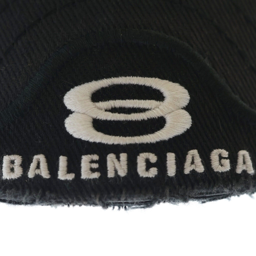BALENCIAGA(バレンシアガ) Double Unity Cap ロゴ刺繍 ダブル レイヤード ユニティ キャップ 帽子 ブラック 808790 410B2