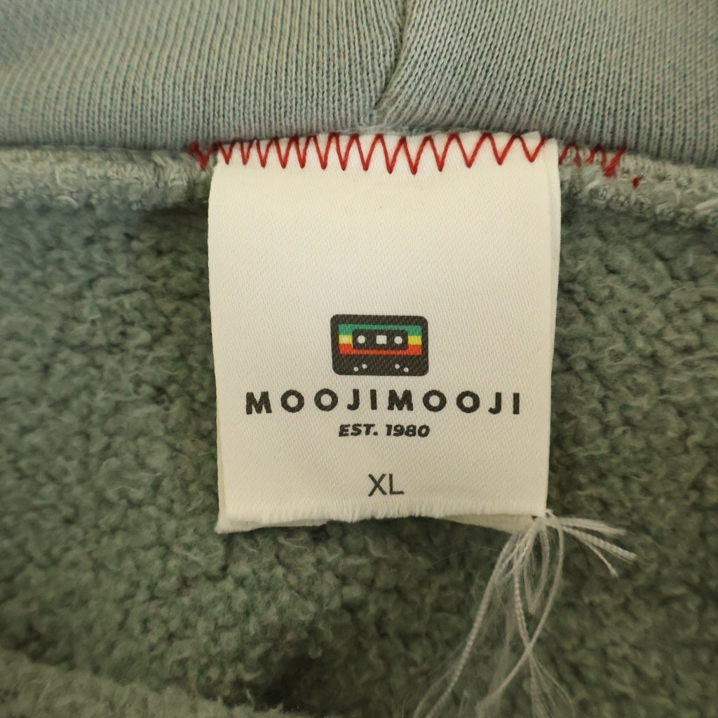 NO BRAND(ノーブランド) MOOJIMOOJI(ムージムージ) ヴィンテージダメージ加工 プルオーバーパーカー フーディー グリーン