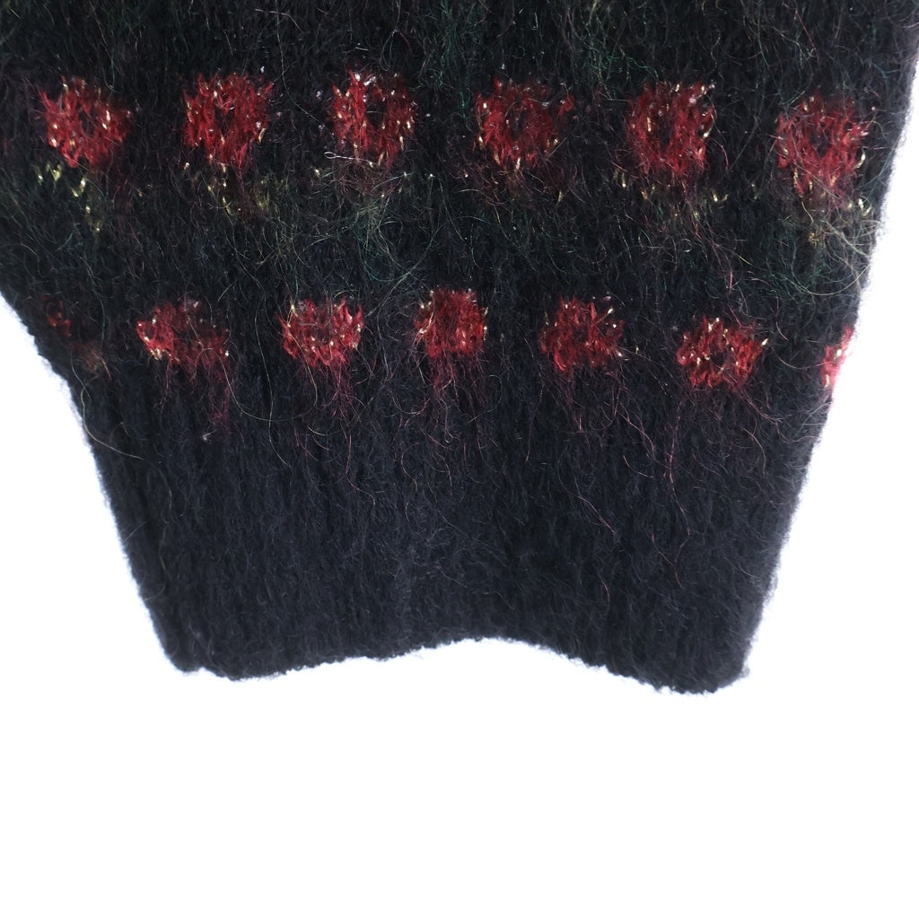 SUPREME(シュプリーム) 25AW Flowers Metallic Sweater フラワーズメタリック クルーネックニットセーター ブラック/レッド