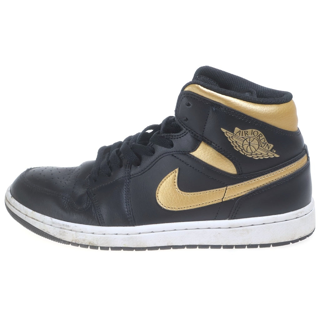 NIKE(ナイキ) AIR JORDAN 1 MID BLACK METALLIC GOLD エアジョーダン1 ミッド ブラックメタリックゴールド ミッドカットスニーカー ブラック/ゴールド US10/28cm DQ8426-071