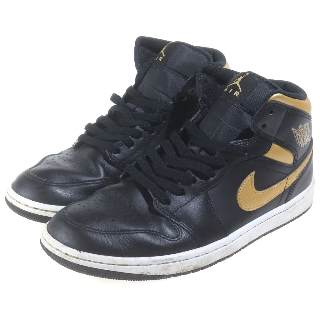NIKE(ナイキ) AIR JORDAN 1 MID BLACK METALLIC GOLD エアジョーダン1 ミッド ブラックメタリックゴールド ミッドカットスニーカー ブラック/ゴールド US10/28cm DQ8426-071