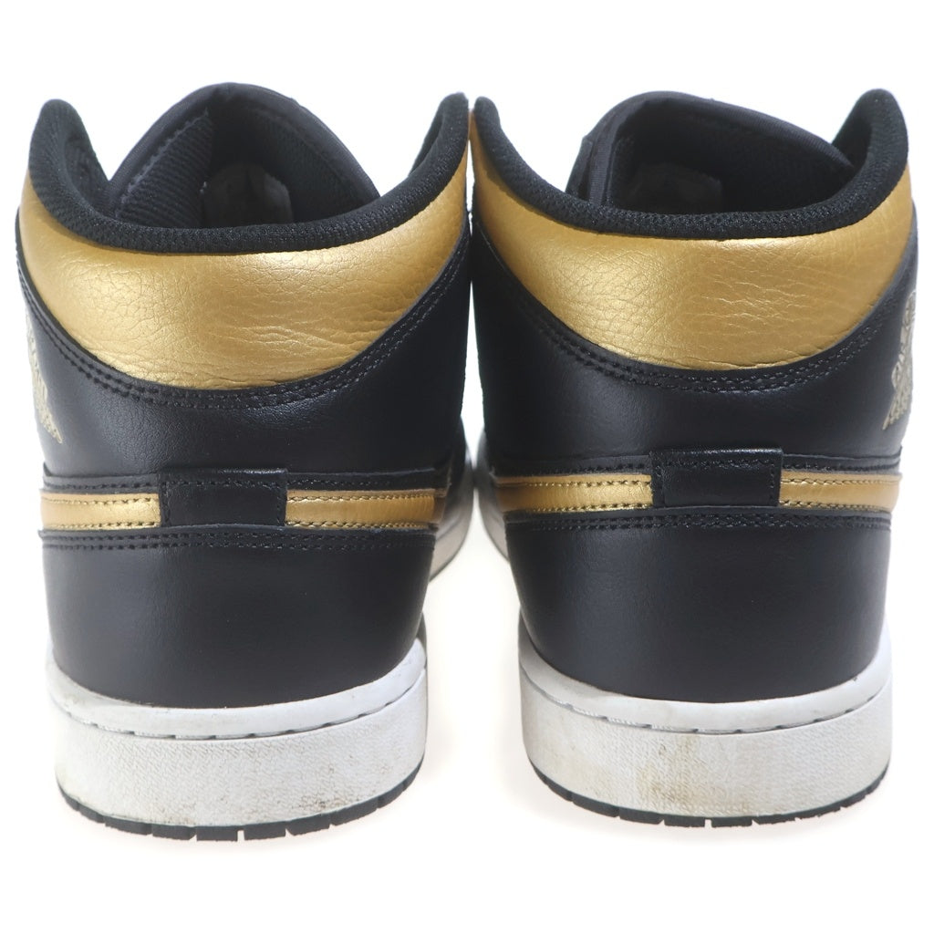 NIKE(ナイキ) AIR JORDAN 1 MID BLACK METALLIC GOLD エアジョーダン1 ミッド ブラックメタリックゴールド ミッドカットスニーカー ブラック/ゴールド US10/28cm DQ8426-071
