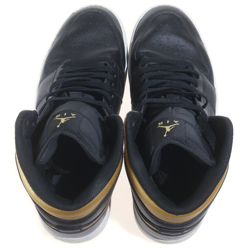 NIKE(ナイキ) AIR JORDAN 1 MID BLACK METALLIC GOLD エアジョーダン1 ミッド ブラックメタリックゴールド ミッドカットスニーカー ブラック/ゴールド US10/28cm DQ8426-071