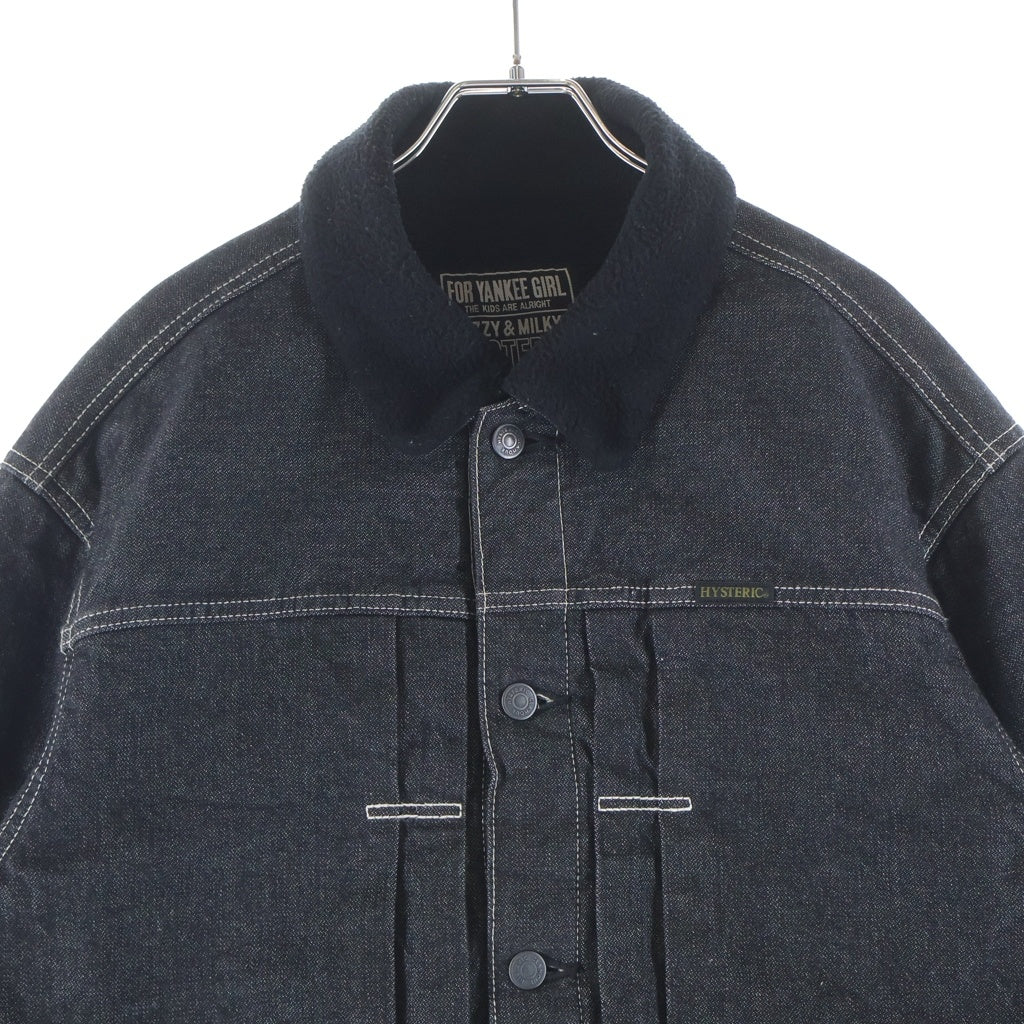 HYSTERIC GLAMOUR(ヒステリックグラマー) ボア デニム ジャケット Gジャン ブラック 02253AB11