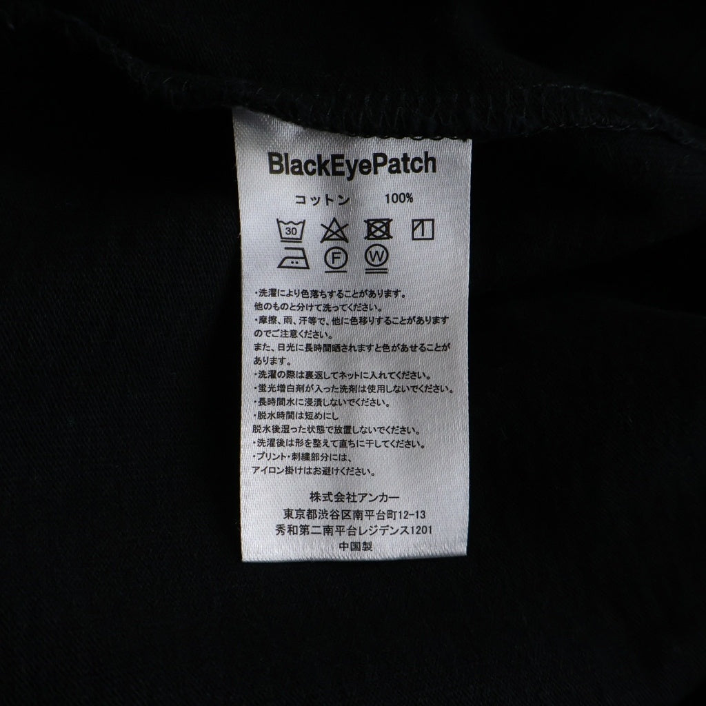 THE BLACK EYE PATCH(ブラックアイパッチ) フロントロゴ刺繍 長袖Tシャツ カットソー ブラック