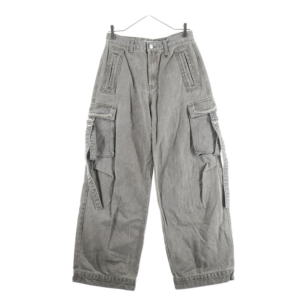 Matin Kim(マーティンキム) COLOR DYING CARGO PANTS ダイング サイドポケット カーゴ パンツ グレー レディース