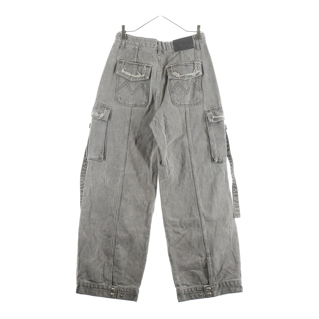Matin Kim(マーティンキム) COLOR DYING CARGO PANTS ダイング サイドポケット カーゴ パンツ グレー レディース