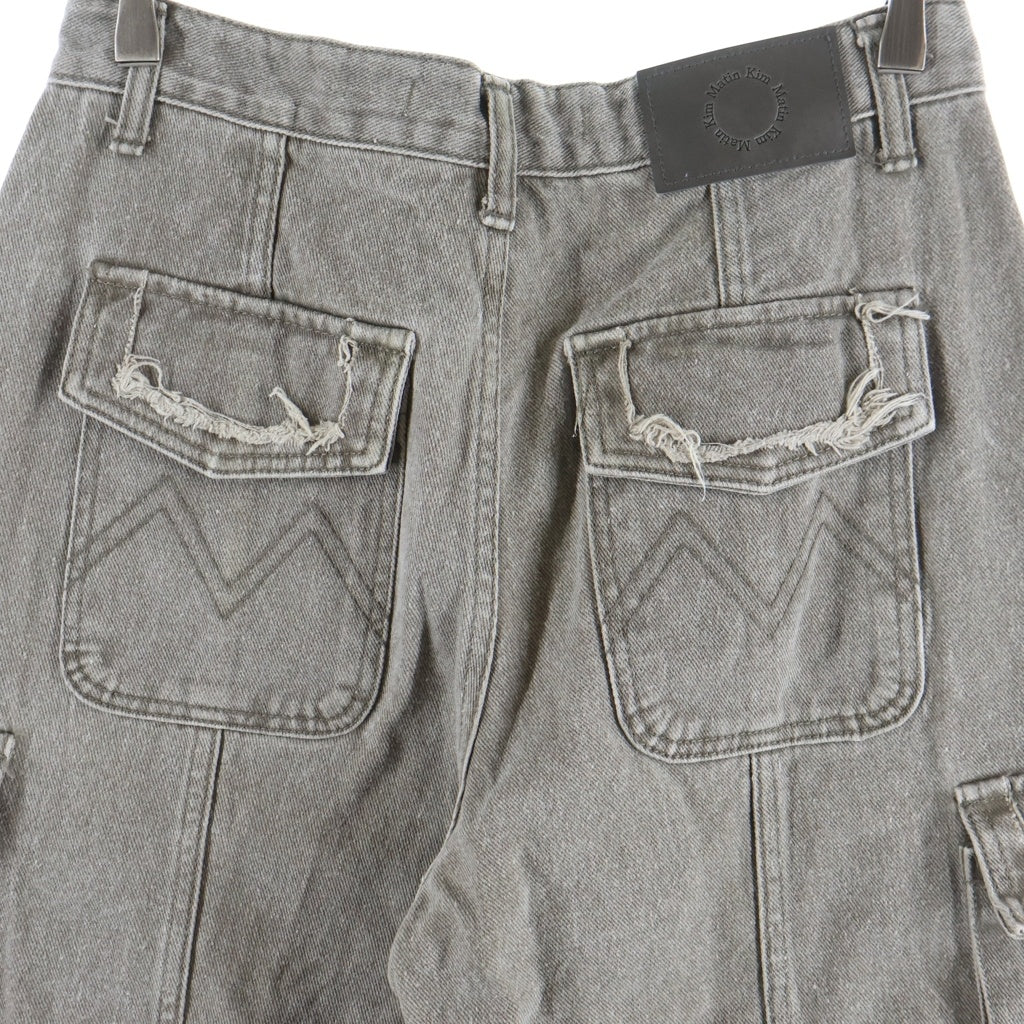 Matin Kim(マーティンキム) COLOR DYING CARGO PANTS ダイング サイドポケット カーゴ パンツ グレー レディース