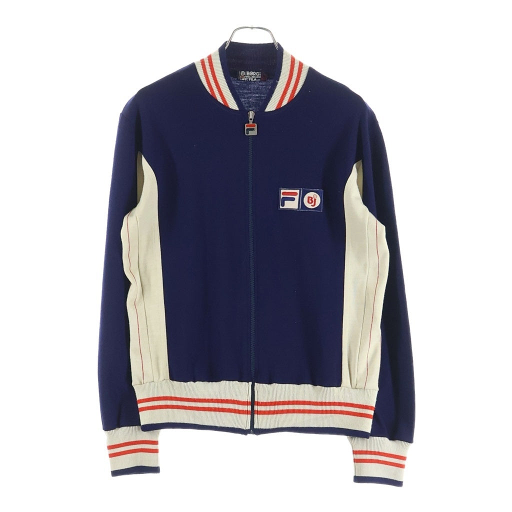 FILA(フィラ) 70s Bjon Borg フロントロゴ刺繍 トラックジャケット ネイビー