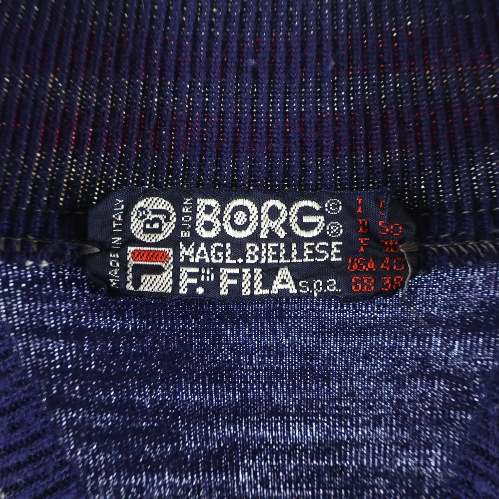 FILA(フィラ) 70s Bjon Borg フロントロゴ刺繍 トラックジャケット ネイビー