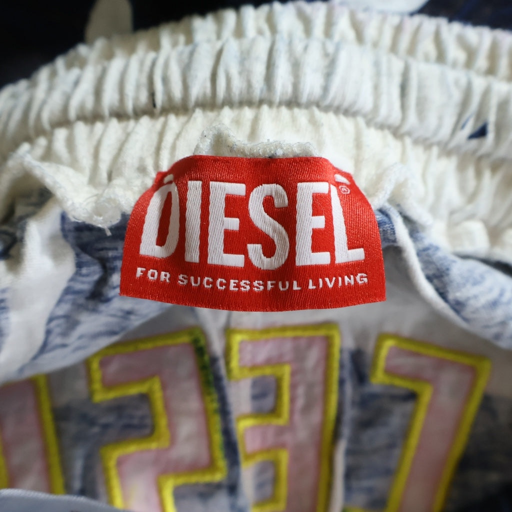 DIESEL(ディーゼル) P-ROWY-LONG ロゴ刺繍 タイダイペイント加工 イージーワイドパンツ マルチ A12494