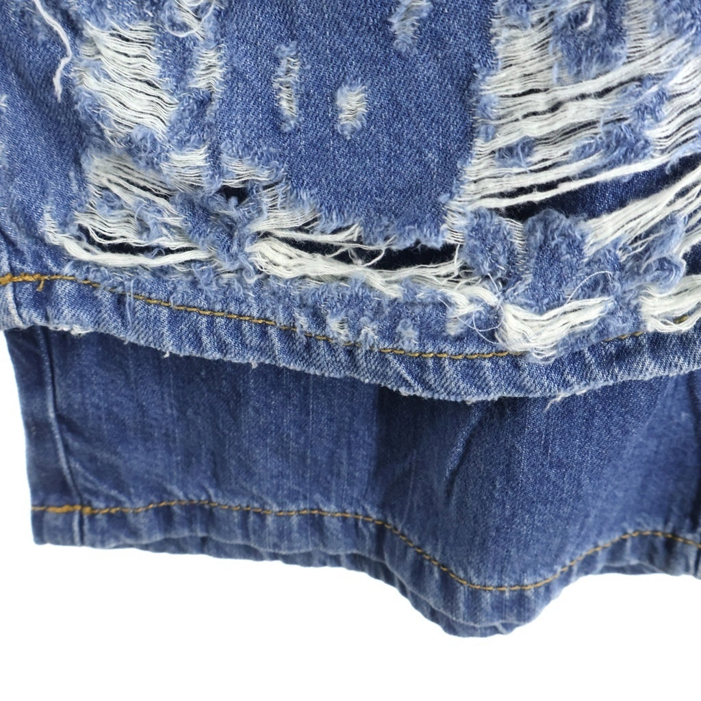 DIESEL(ディーゼル) 23SS Straight Jeans クラッシュ加工 ルーズフィット デニムパンツ インディゴ A09693