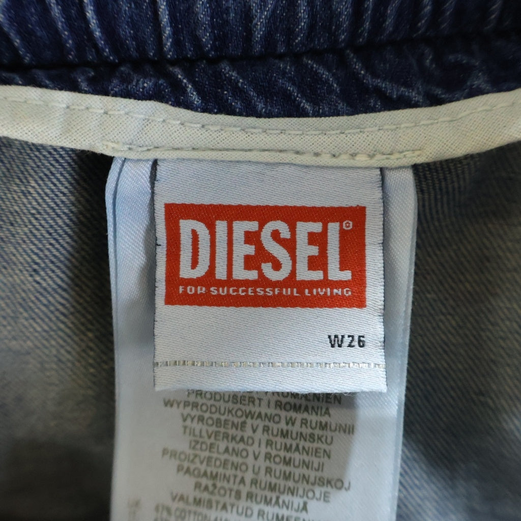 DIESEL(ディーゼル) 23SS Straight Jeans クラッシュ加工 ルーズフィット デニムパンツ インディゴ A09693
