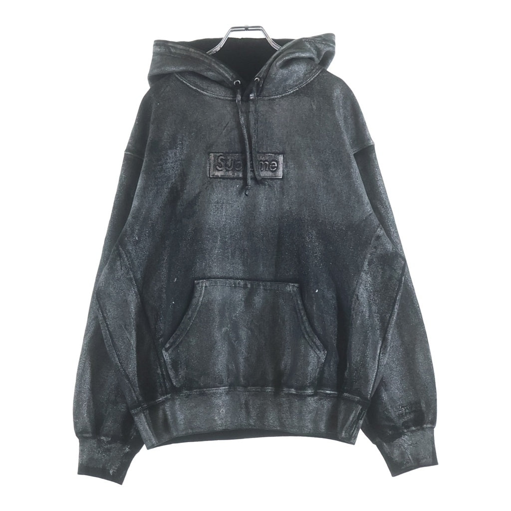 SUPREME(シュプリーム) 24SS ×MM6 Maison Margiela Foil Box Logo Hooded Sweatshirt エムエムシックスメゾンマルジェラ ボックスロゴ プルオーバーパーカー フーディー ブラック