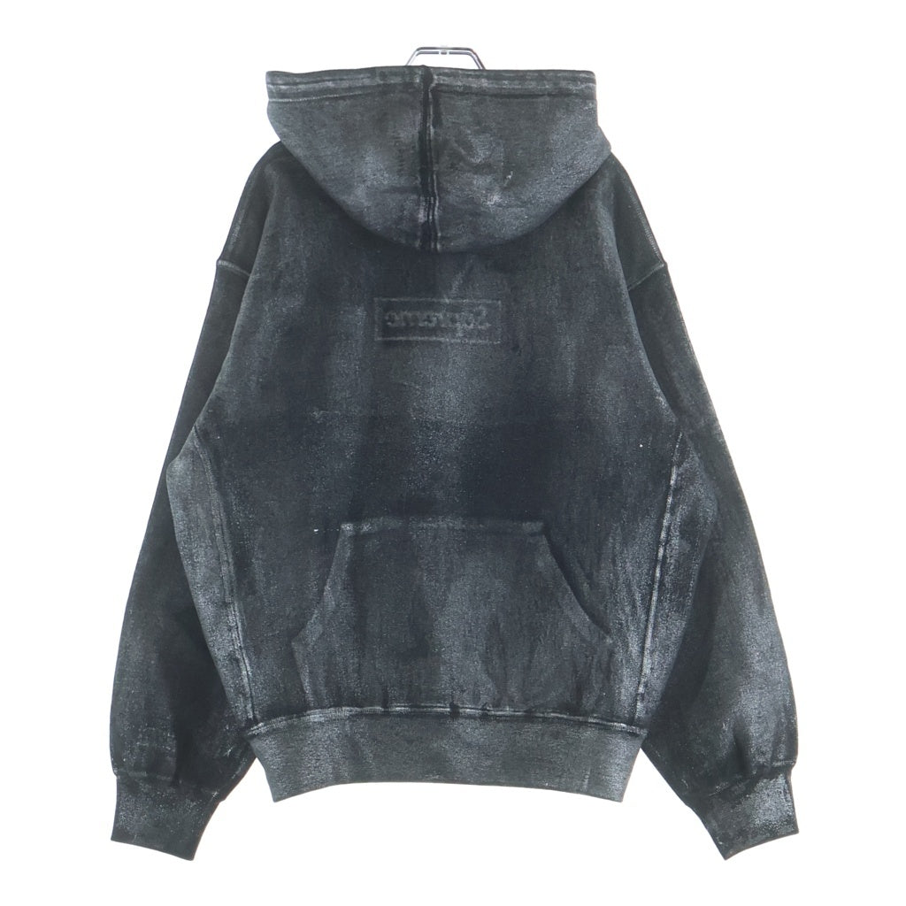SUPREME(シュプリーム) 24SS ×MM6 Maison Margiela Foil Box Logo Hooded Sweatshirt エムエムシックスメゾンマルジェラ ボックスロゴ プルオーバーパーカー フーディー ブラック