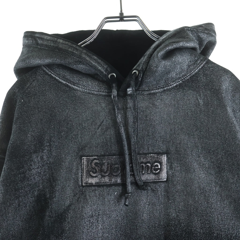 SUPREME(シュプリーム) 24SS ×MM6 Maison Margiela Foil Box Logo Hooded Sweatshirt エムエムシックスメゾンマルジェラ ボックスロゴ プルオーバーパーカー フーディー ブラック
