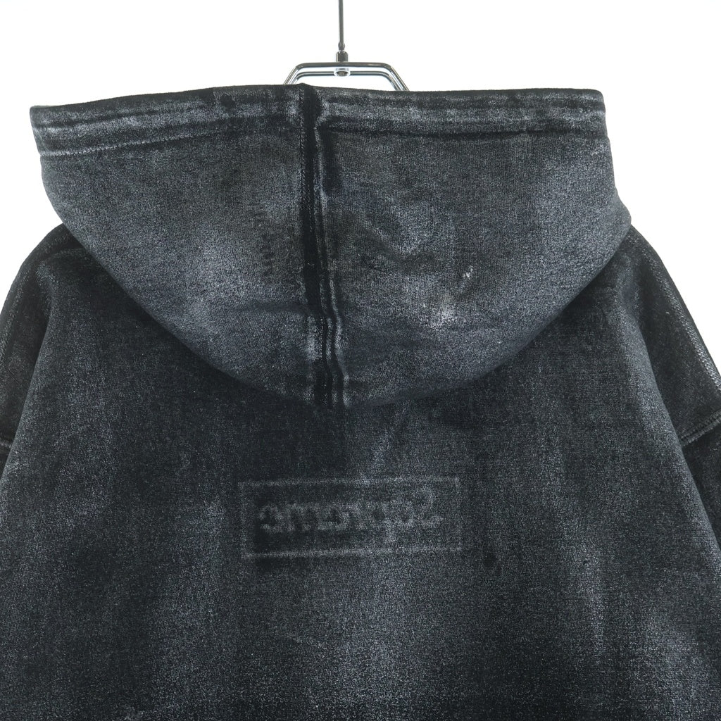 SUPREME(シュプリーム) 24SS ×MM6 Maison Margiela Foil Box Logo Hooded Sweatshirt エムエムシックスメゾンマルジェラ ボックスロゴ プルオーバーパーカー フーディー ブラック