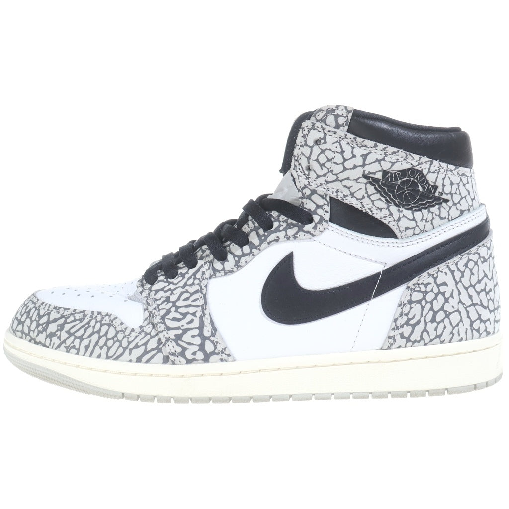 NIKE(ナイキ) AIR JORDAN 1 RETRO HIGH OG WHITE CEMENT ELEPHANT エアジョーダン1 ホワイトセメント サファリ ハイカットスニーカー グレーUS10.5/28.5cm DZ5485-052
