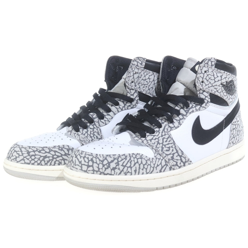 NIKE(ナイキ) AIR JORDAN 1 RETRO HIGH OG WHITE CEMENT ELEPHANT エアジョーダン1 ホワイトセメント サファリ ハイカットスニーカー グレーUS10.5/28.5cm DZ5485-052