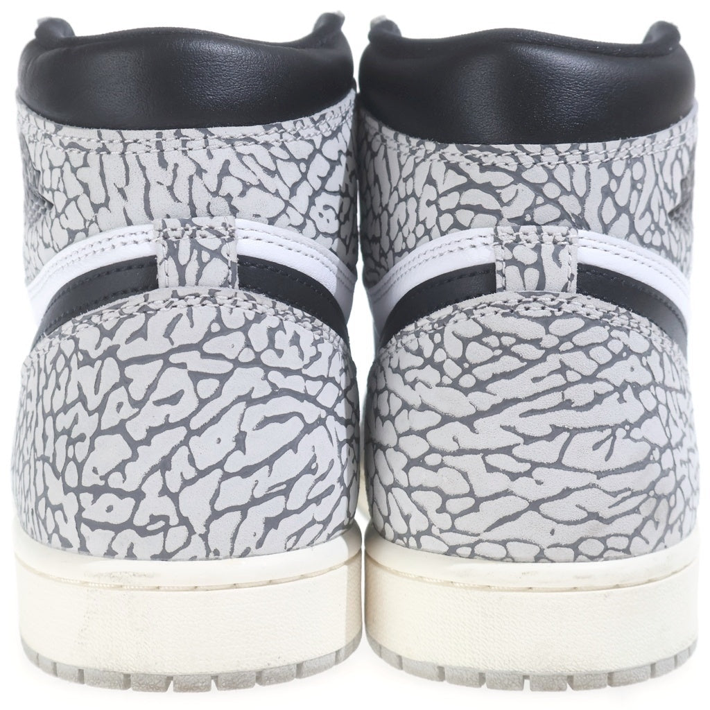 NIKE(ナイキ) AIR JORDAN 1 RETRO HIGH OG WHITE CEMENT ELEPHANT エアジョーダン1 ホワイトセメント サファリ ハイカットスニーカー グレーUS10.5/28.5cm DZ5485-052