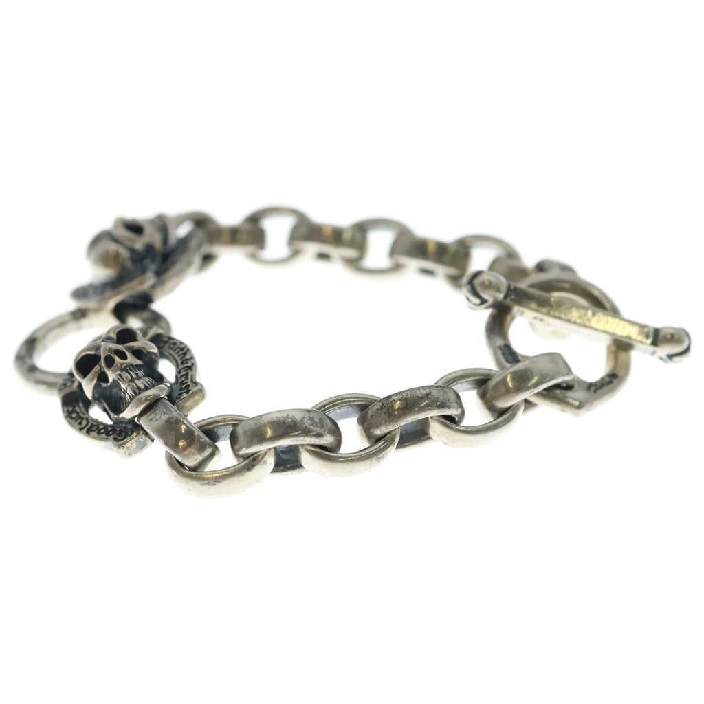Bill Wall Leather/BWL(ビルウォールレザー) ×CRIME Skull Horseshoe Double Head Bracelet クライミー スカルホースシュー ダブルヘッド ブレスレット シルバー