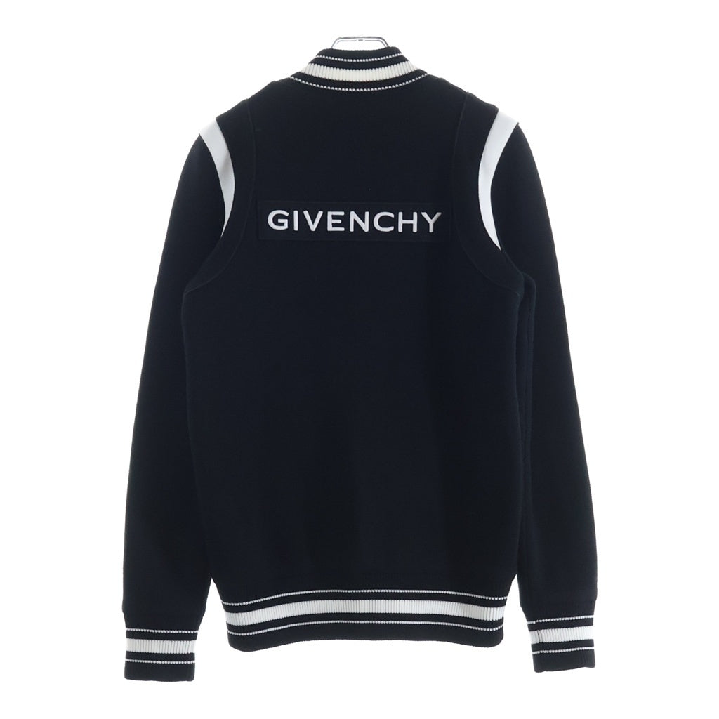 GIVENCHY(ジバンシィ) ロゴパッチ ニット スタジアム ウールジャケット ブラック