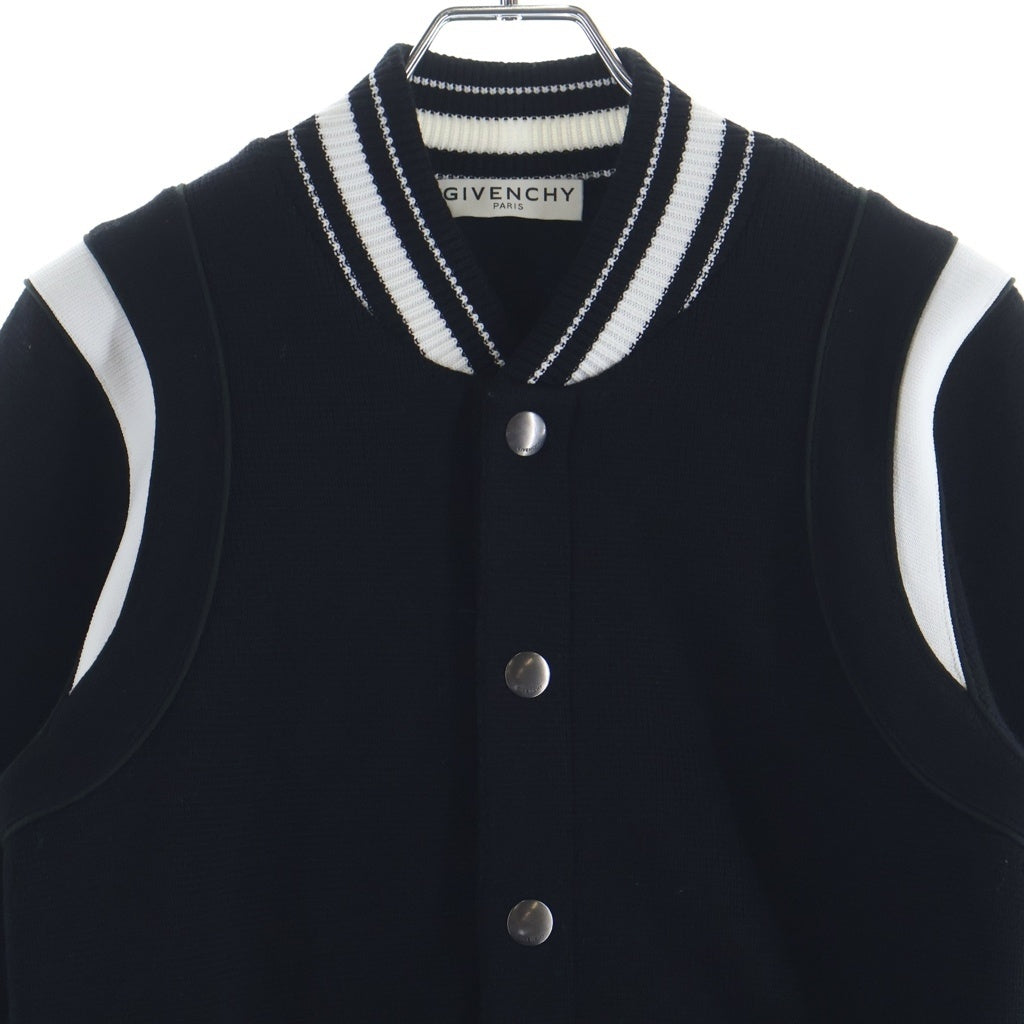 GIVENCHY(ジバンシィ) ロゴパッチ ニット スタジアム ウールジャケット ブラック