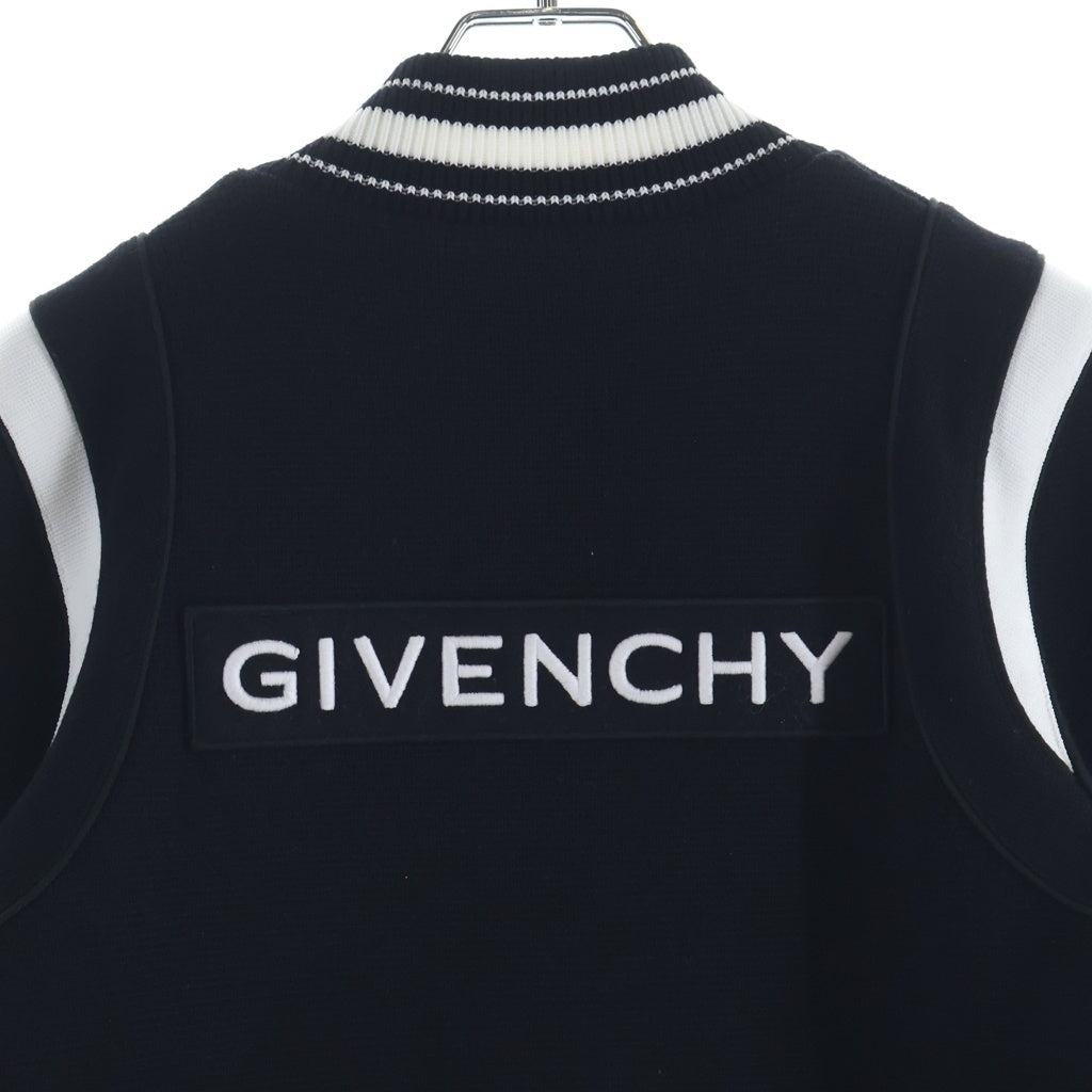 GIVENCHY(ジバンシィ) ロゴパッチ ニット スタジアム ウールジャケット ブラック