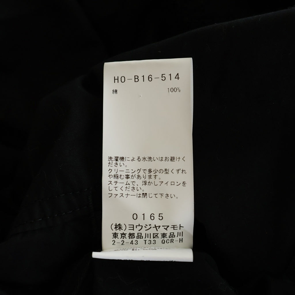 Yohji Yamamoto POUR HOMME(ヨウジヤマモト プールオム) フロントジッパーポケット ロング長袖シャツ ブラック HO-B16-514-2