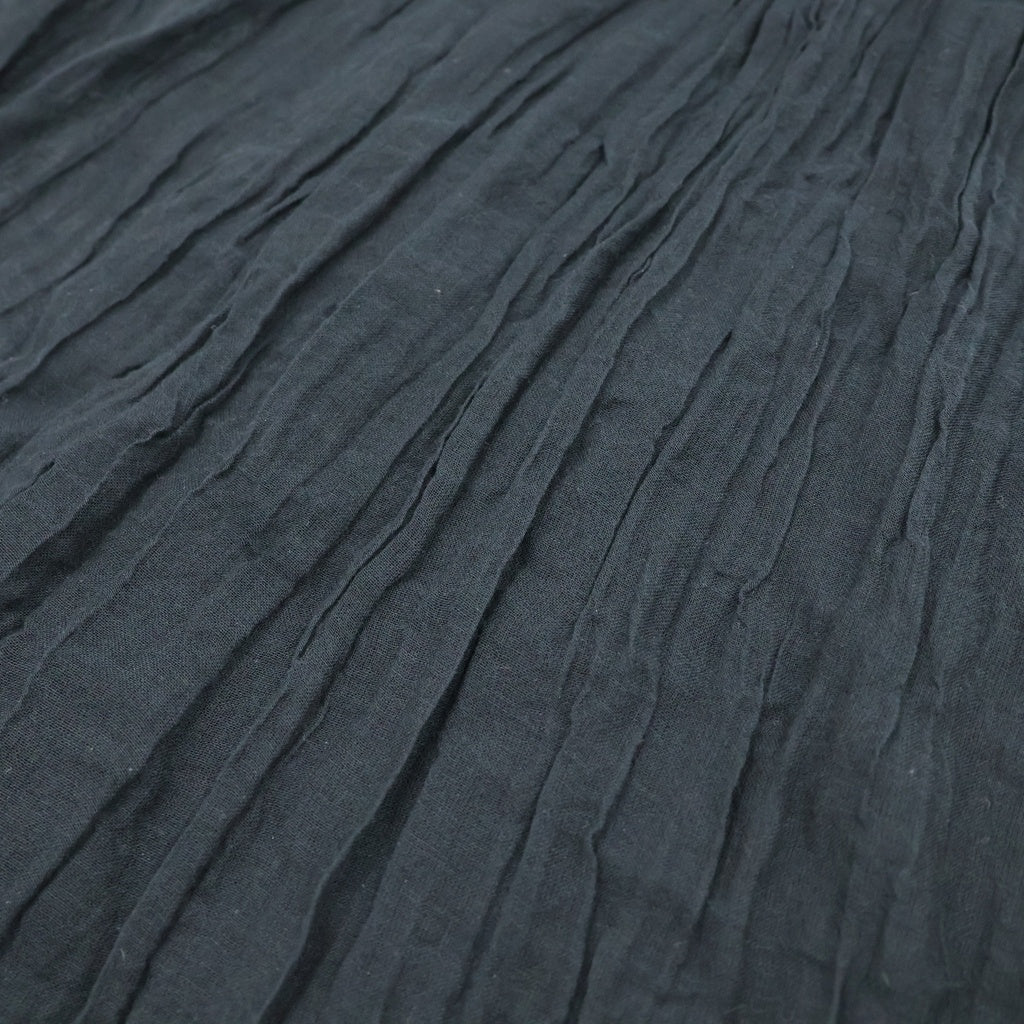 Yohji Yamamoto POUR HOMME(ヨウジヤマモト プールオム) C/PLAIN WEAVE GATHER DETAIL STOLE ギャザーストール ブラック HK-L01-061 レディース