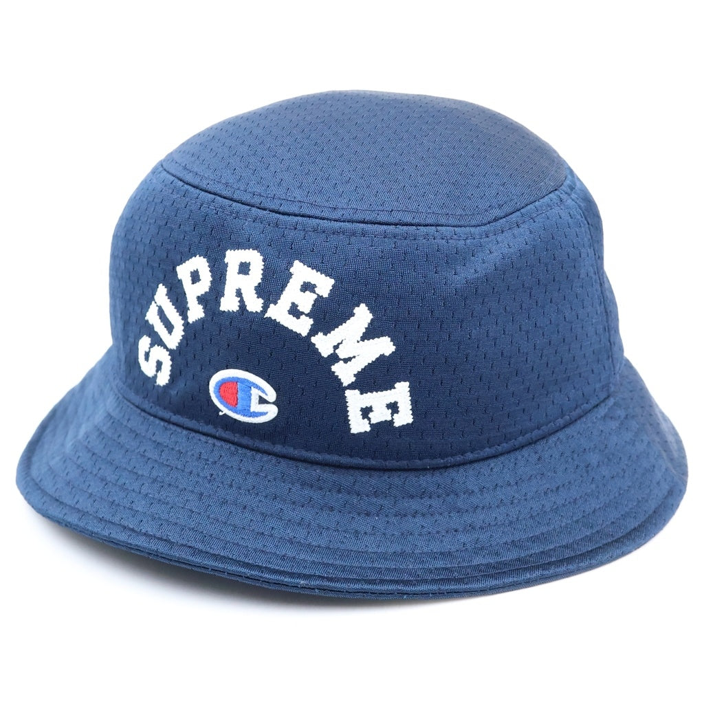SUPREME(シュプリーム) 24SS ×Champion Mesh Crusher チャンピオン メッシュクラッシャー バケットハット ネイビー