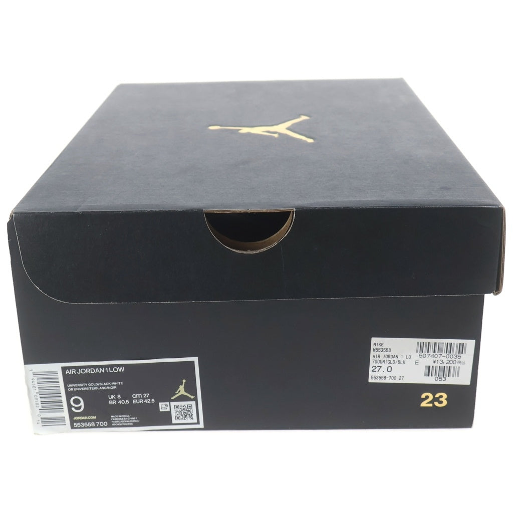 NIKE(ナイキ) Air Jordan 1 Low University Gold エアジョーダン1 ロー ユニバーシティゴールド ローカットスニーカー イエロー US9/27cm 553558-700