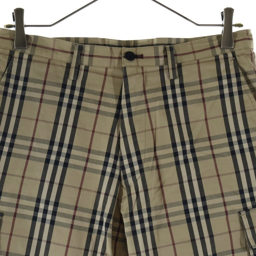 BURBERRY BLACK LABEL(バーバリー ブラックレーベル) ノバチェック カーゴハーフパンツ ショーツ ベージュ