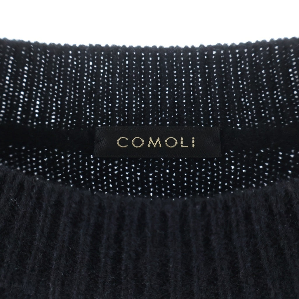 COMOLI(コモリ) 25AW ラムズウール クルーネック ニット セーター ブラック C03-06007