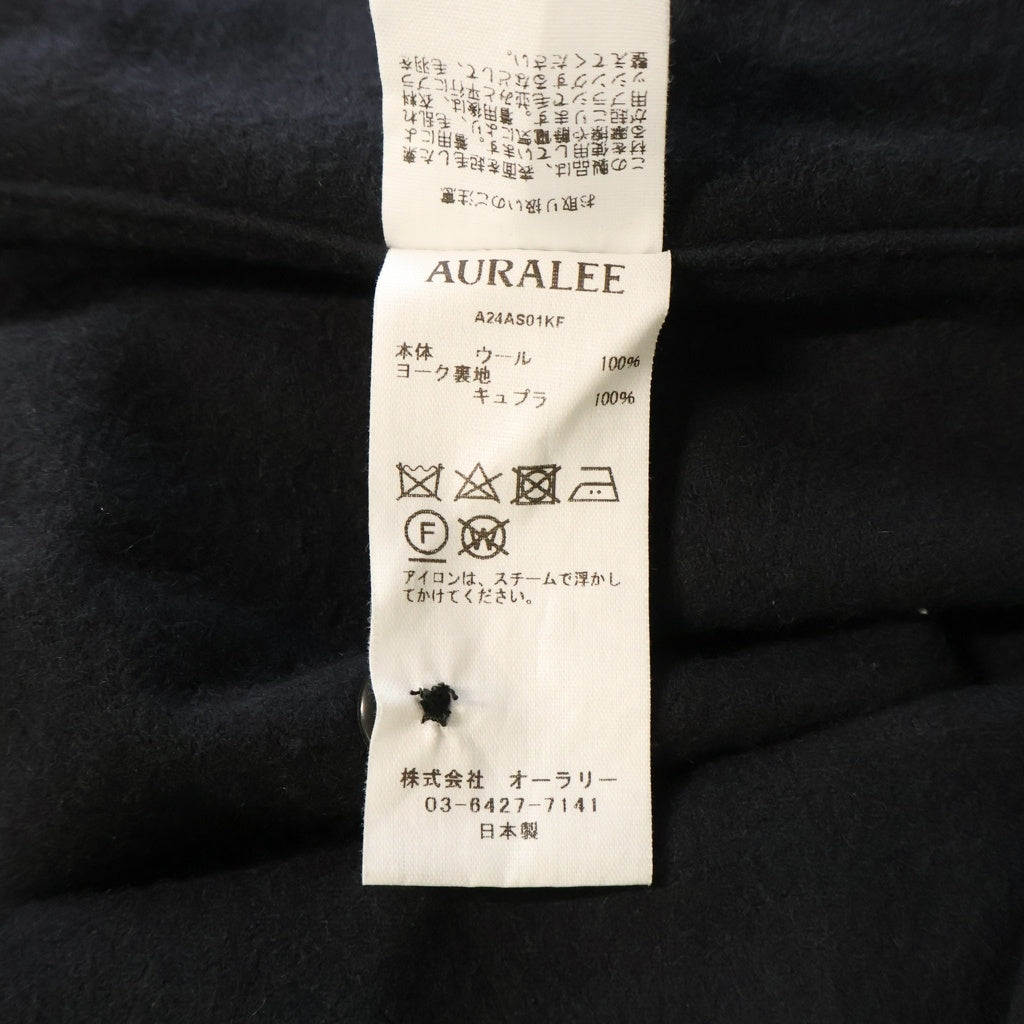 AURALEE(オーラリー) Brushed Super Fine Wool Flannel Shirt ブラッシュ加工 ウール フランネル 長袖シャツ ブラック A24AS01KF