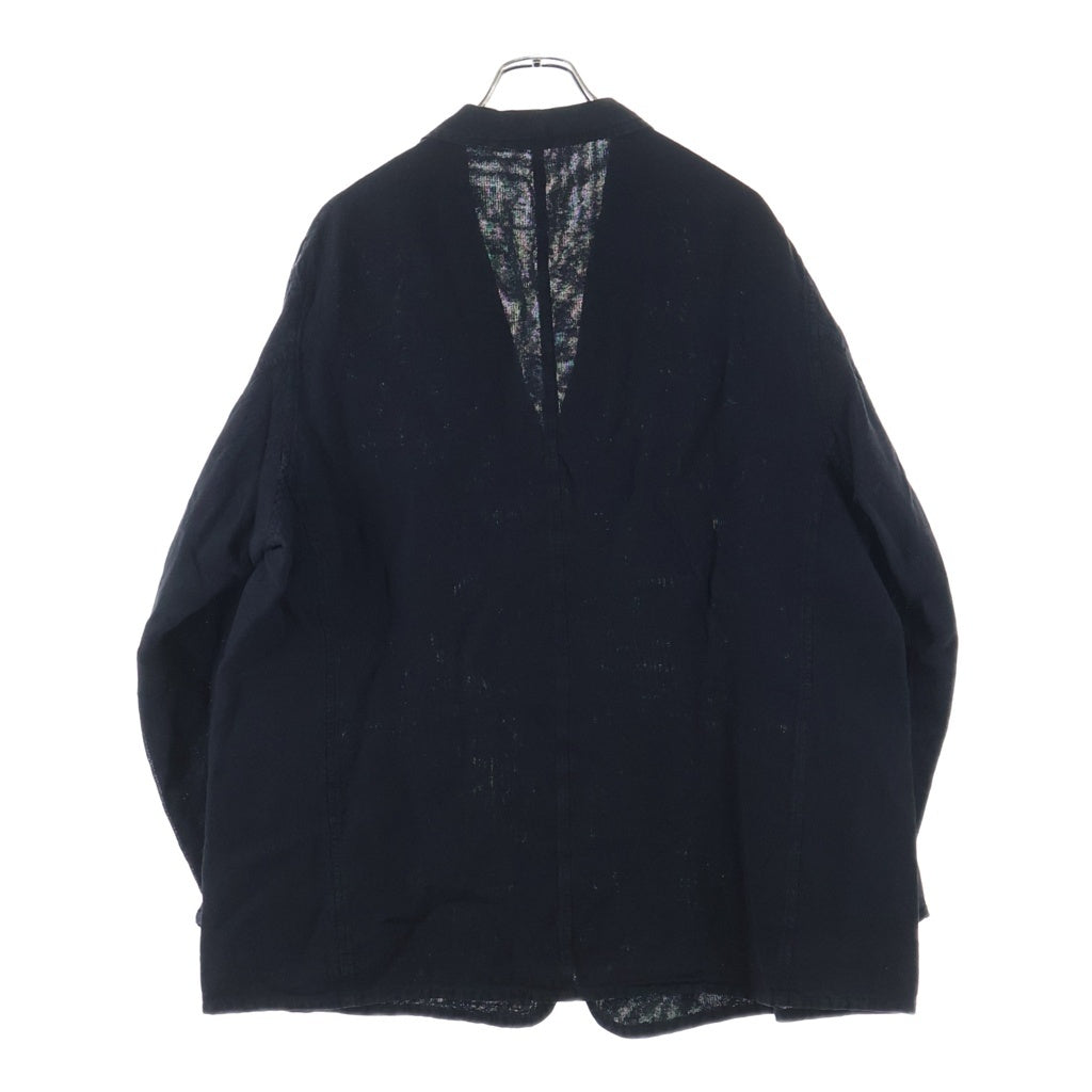COMOLI(コモリ) 26SS シルクコットン ボタン ラペル ジャケット ブラック D01-01022