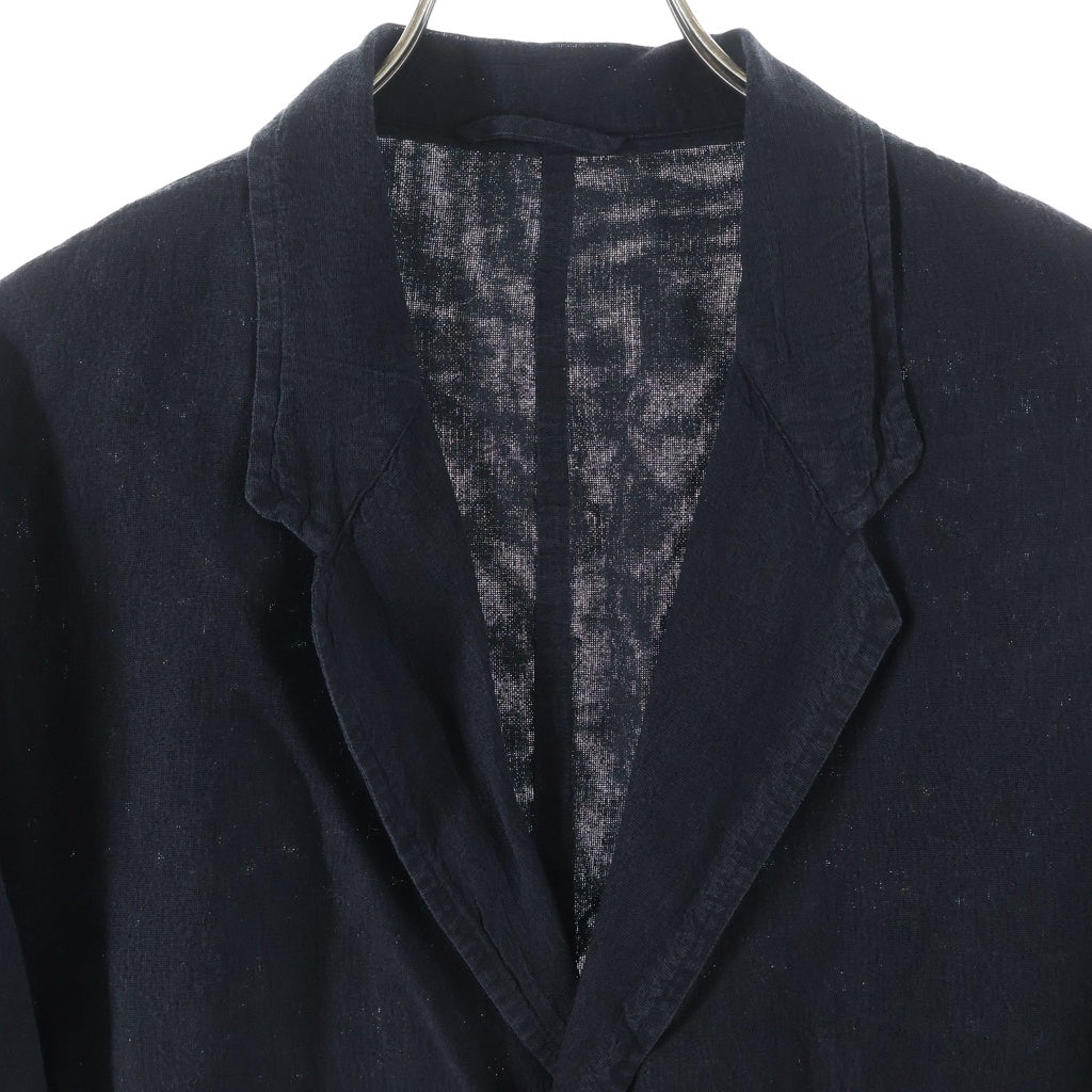 COMOLI(コモリ) 26SS シルクコットン ボタン ラペル ジャケット ブラック D01-01022