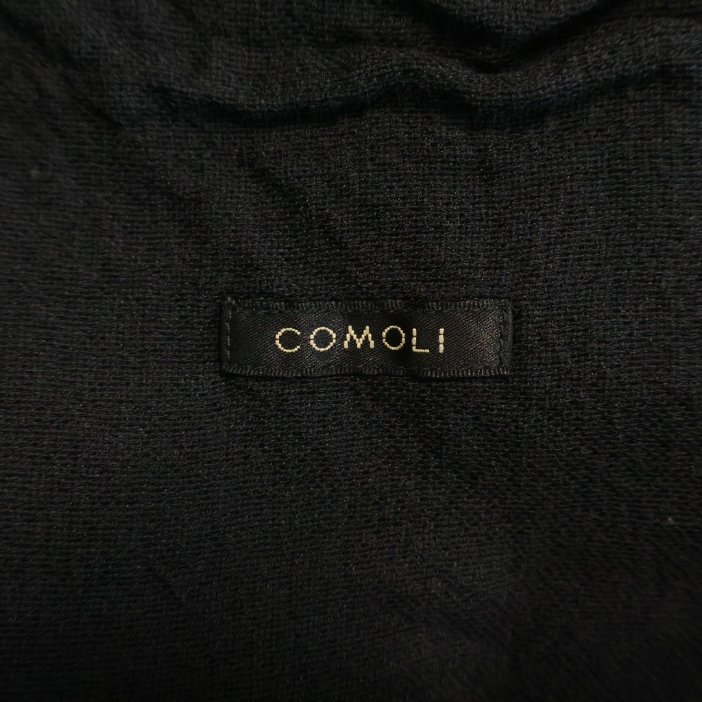 COMOLI(コモリ) 26SS シルクコットン ボタン ラペル ジャケット ブラック D01-01022