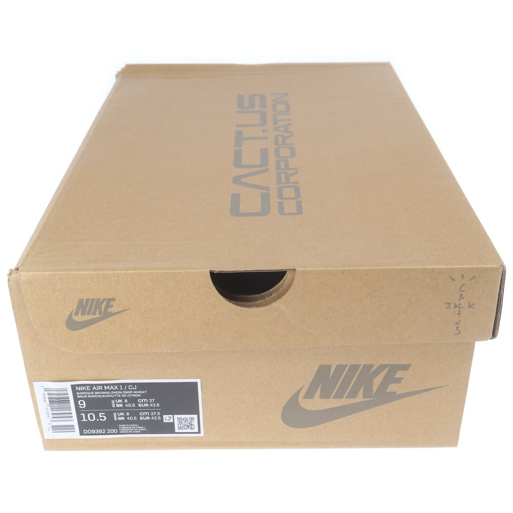 NIKE(ナイキ) ×TRAVIS SCOTT AIR MAX 1 CACT.US BROWN トラヴィススコット エアマックス1 ローカットスニーカー ベージュ/ブラウン US9/27cm DO9392-200