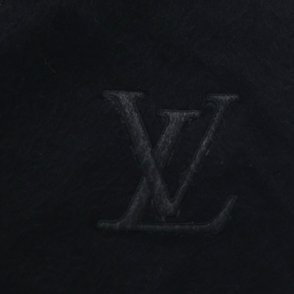 LOUIS VUITTON(ルイヴィトン) ロゴパッチ カシミヤ ニットマフラー ブラック レディース