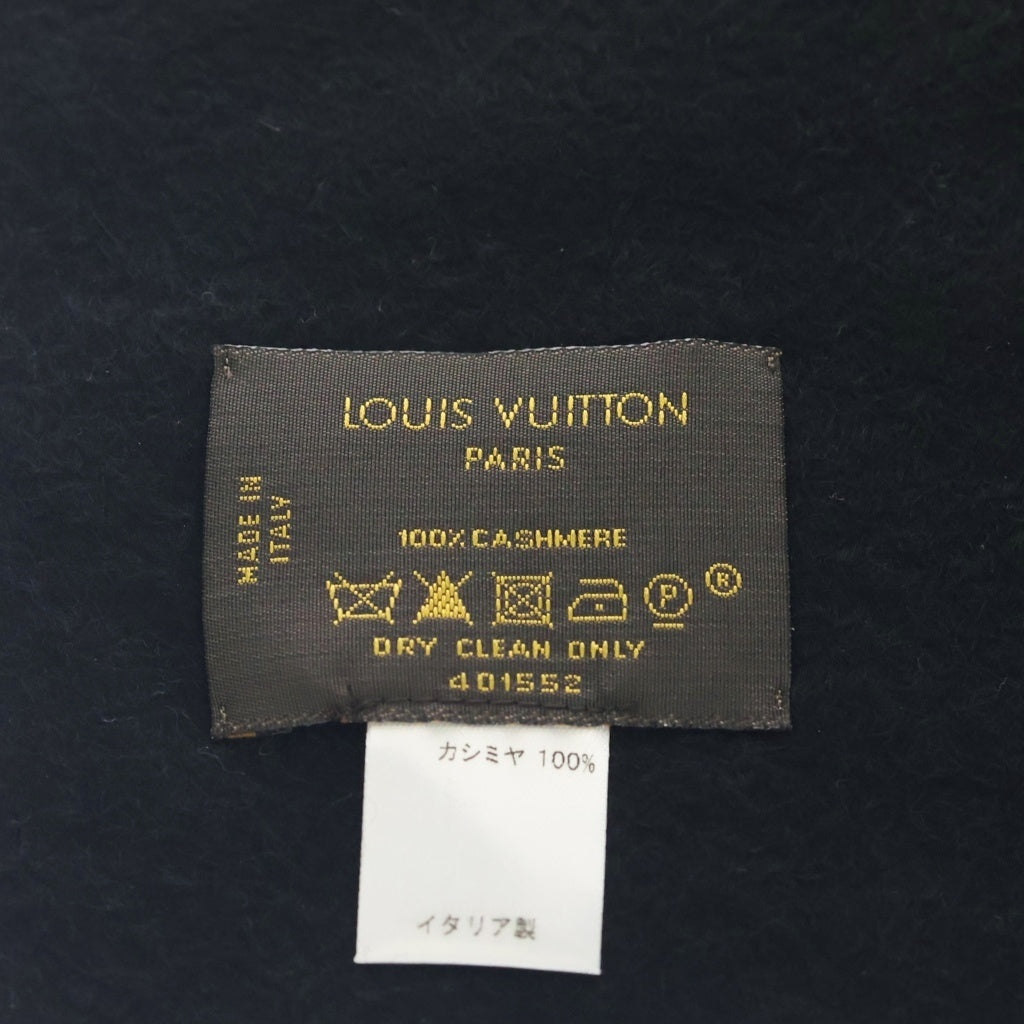 LOUIS VUITTON(ルイヴィトン) ロゴパッチ カシミヤ ニットマフラー ブラック レディース