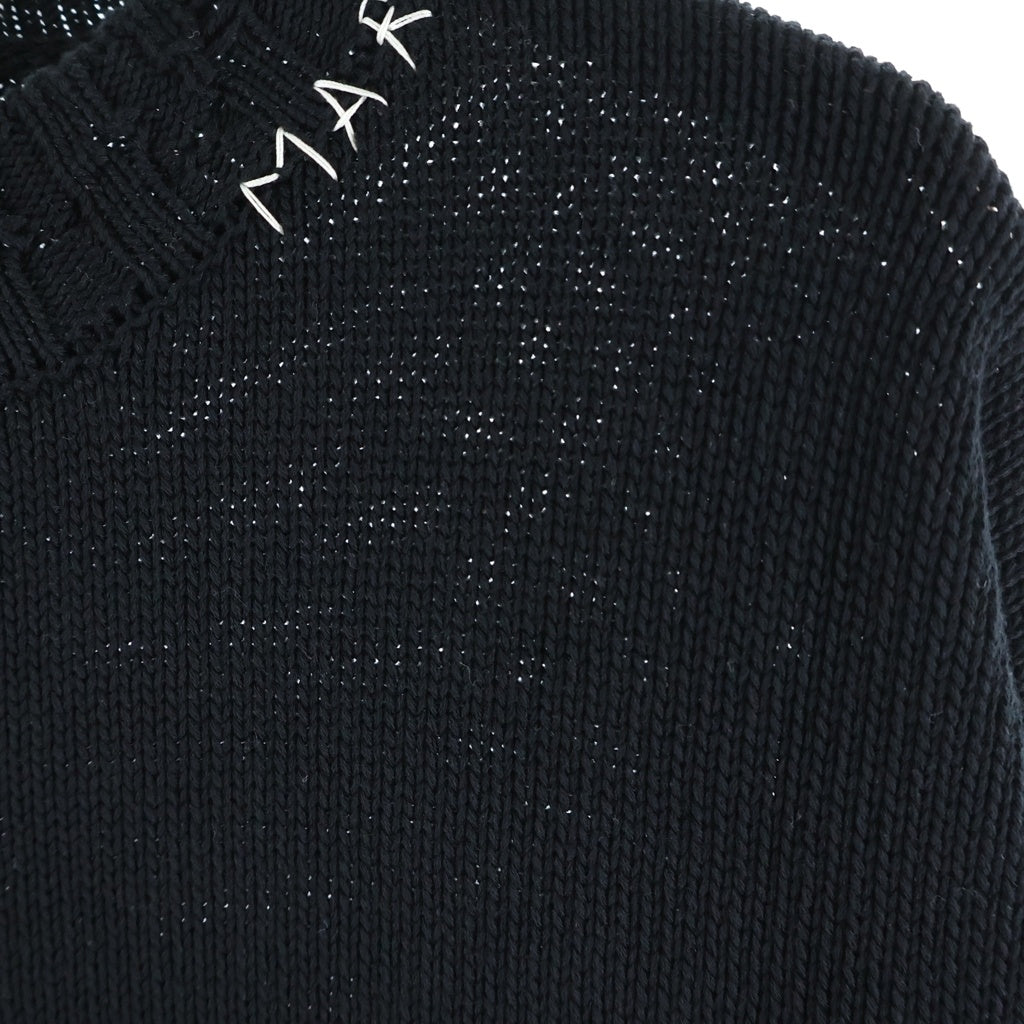 MARNI(マルニ) 26AW コットン ダメージ加工 クルーネック ニット ブラック GCMG0210A0