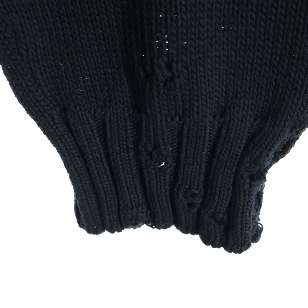 MARNI(マルニ) 26AW コットン ダメージ加工 クルーネック ニット ブラック GCMG0210A0
