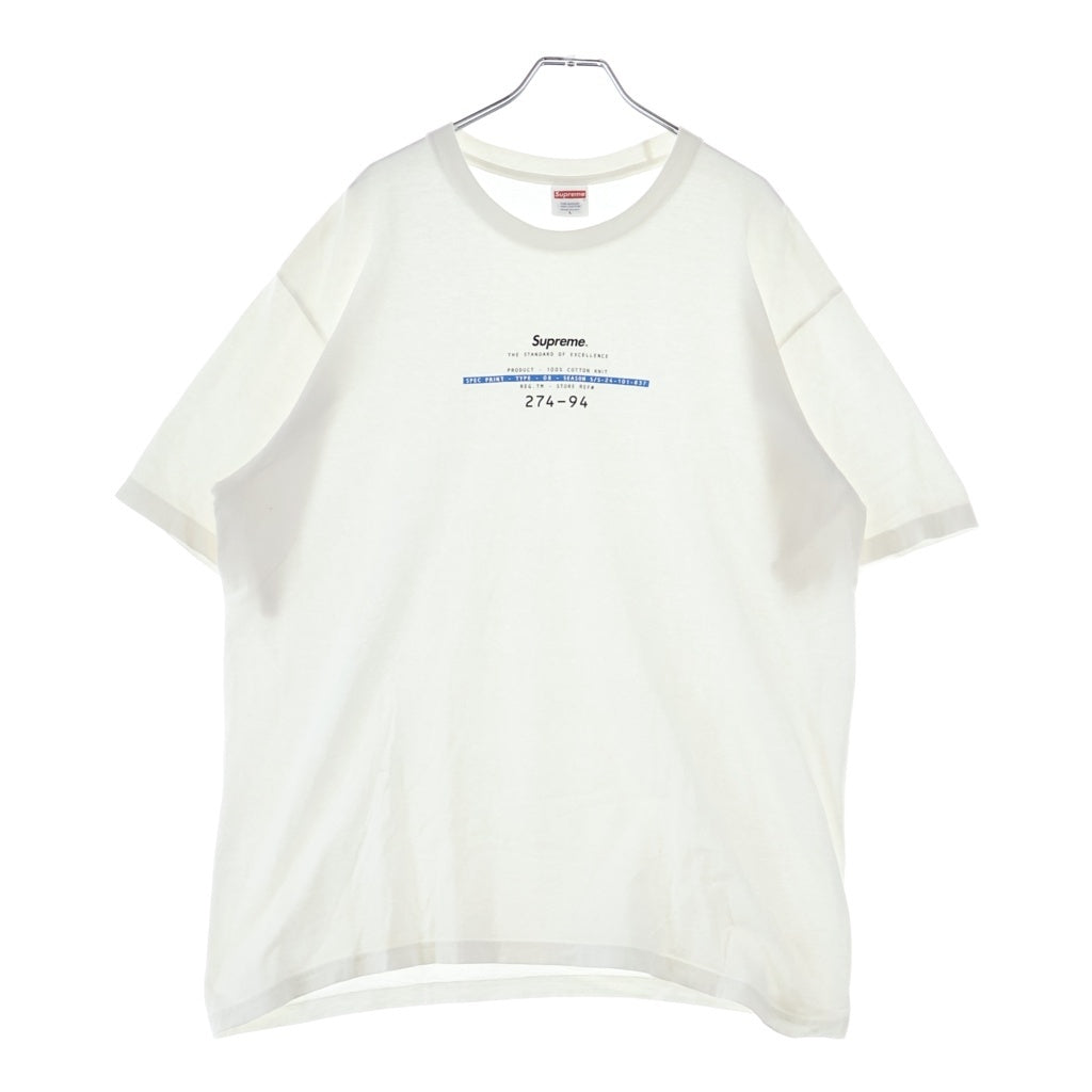 SUPREME(シュプリーム) 24SS Standard Tee スタンダード フロントプリント 半袖Tシャツ カットソー ホワイト