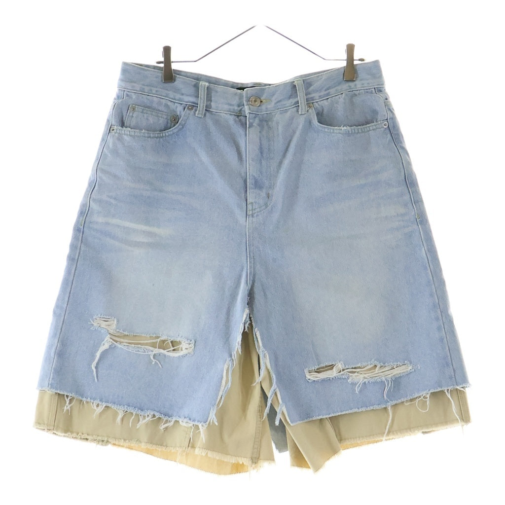 PROJECT G/R(プロジェクトジーアール) LAYERED SKIRT SHORTS レイヤードスカートショーツ ハーフパンツ インディゴ