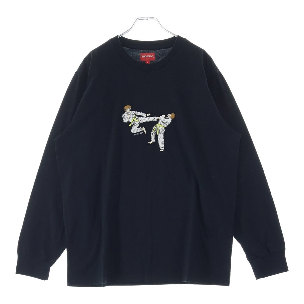 SUPREME(シュプリーム) 18SS Karate Tee 空手フロント刺繍 長袖Tシャツ カットソー ブラック