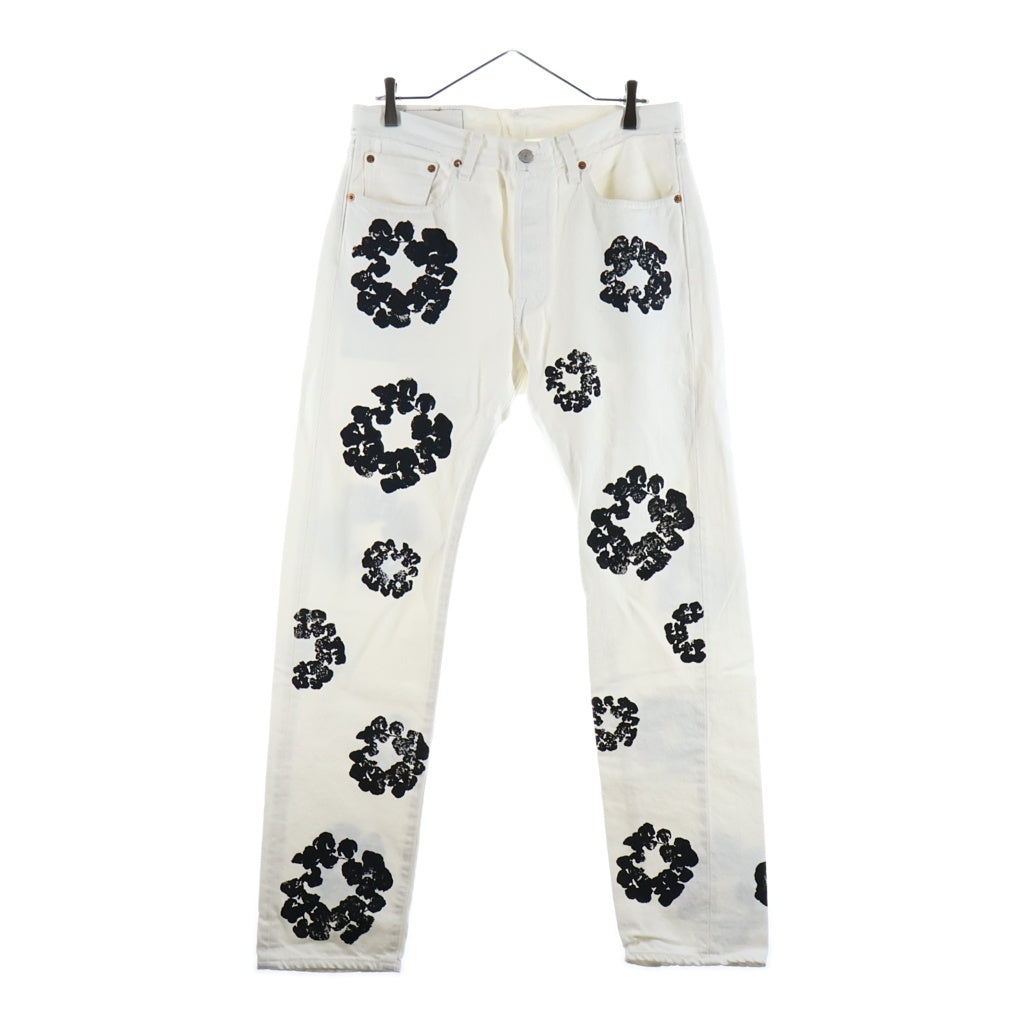 DENIM TEARS(デニムティアーズ) Levi's 501 Denim Pants リーバイス 花柄デニムパンツ ホワイト PC9-A1592-0004
